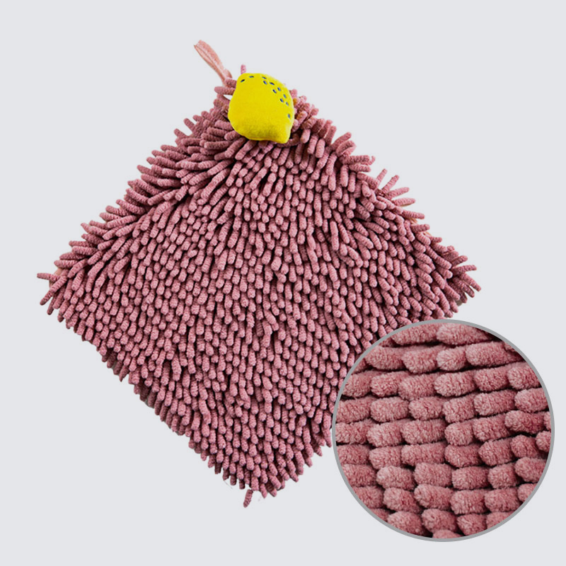 Nopeasti kuivuva neliömuotoinen Chenille-kylpyhuone- ja keittiövaippa käsiin ja pesemiseen