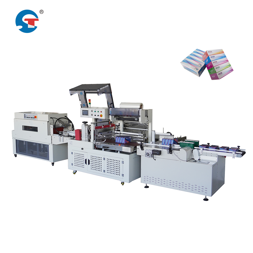 ST-550 Automatic Box Facial Tissue Shrink Wrapping Machine