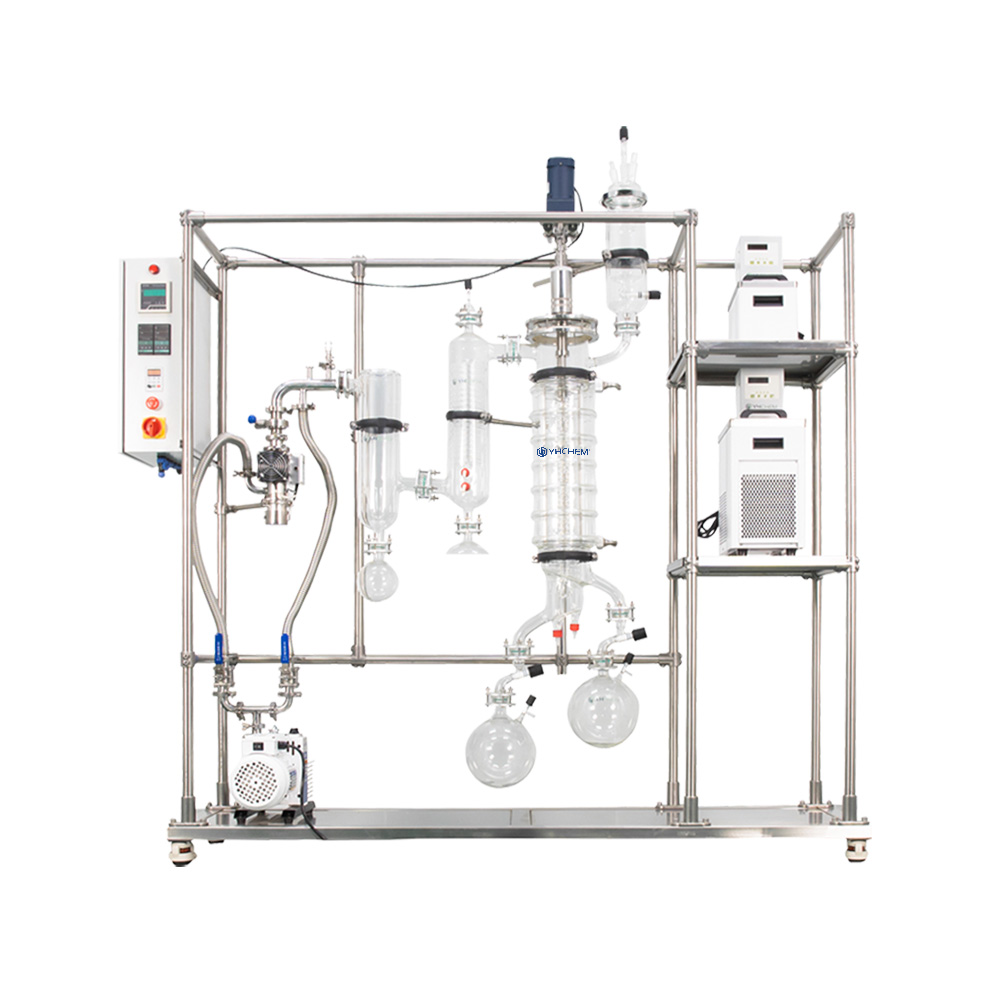 YMD-150 Molekularna destilacija stakla Površina isparavanja: 0.25 ㎡ Kapacitet obrade: 0.2~10 L/h