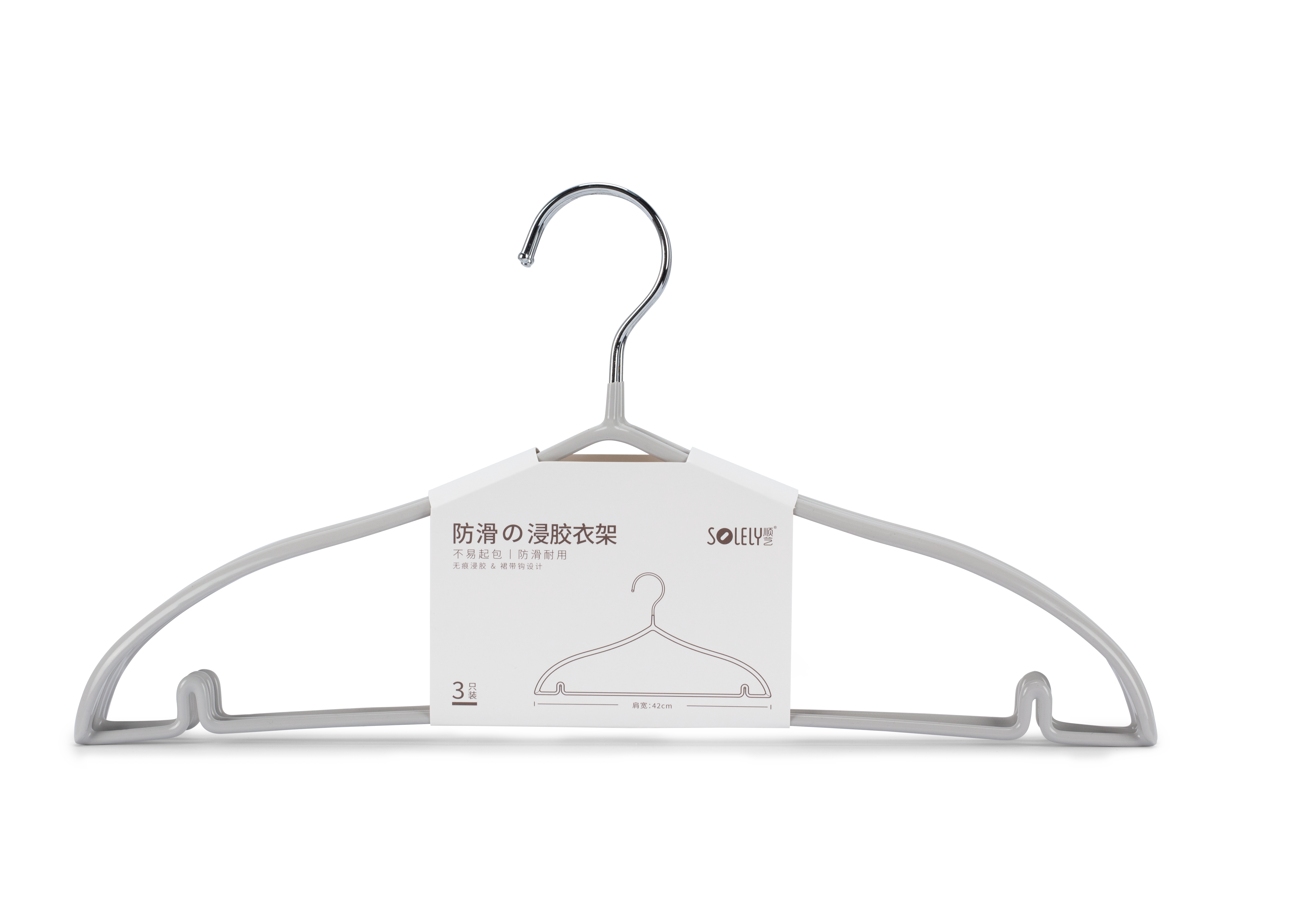 SOLELY SY181 Simple style Non-slip Hanger with PVC coating supplier