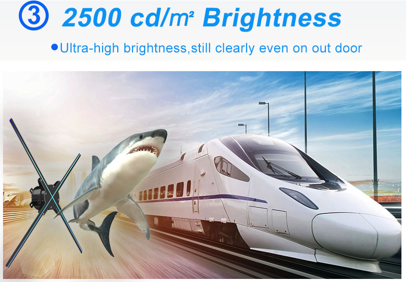 4 Blades HD Projector Holographic Display 1920*1080 Spinning 3D Projector LED Advertising Hologram Fan manufacture