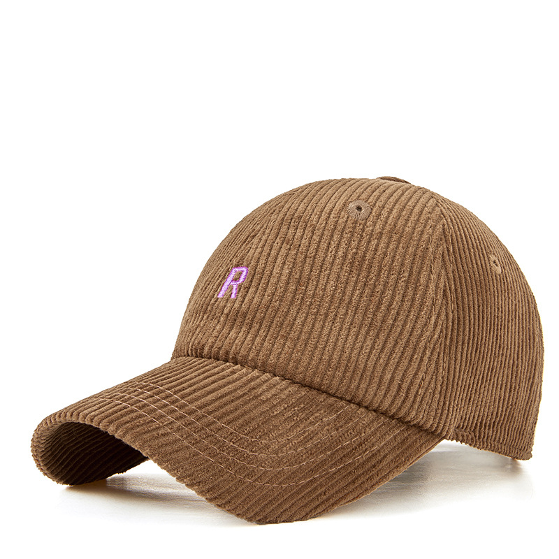 Embroidered corduroy cap