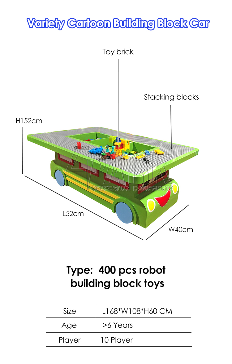 Amusement Park Variety Cartoon Building Block Car factory