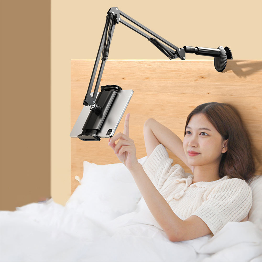 Laudtec SJJ087 Portable Folding Tripod Stand Metal Phone Bed Table Stands Tablet Holder For Iphone Ipad