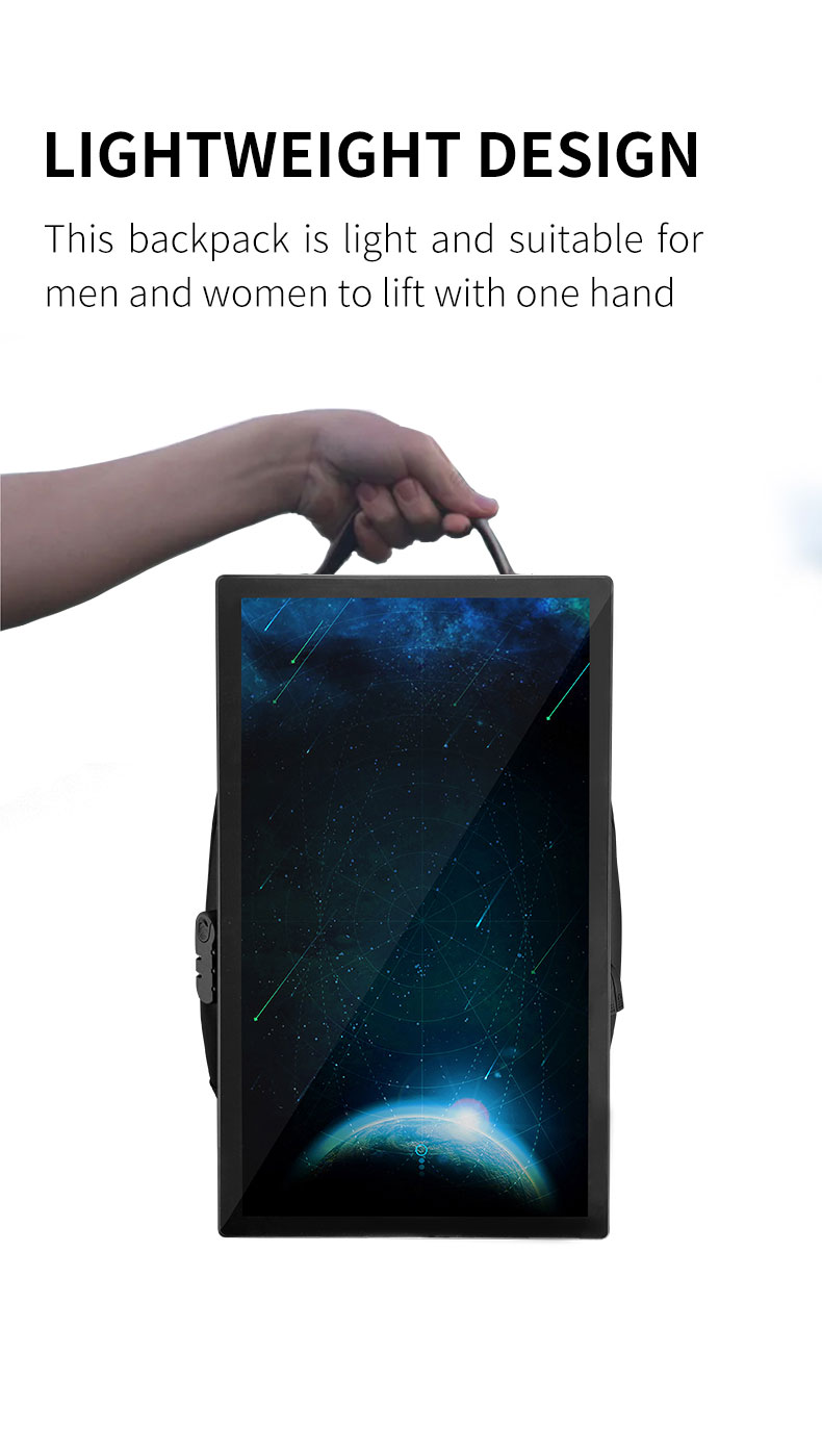 Various color 21.5 Inch Portable LCD Advertising Playing Equipment Backpack Billboard for Outdoor Digital Signage and Displays supplier