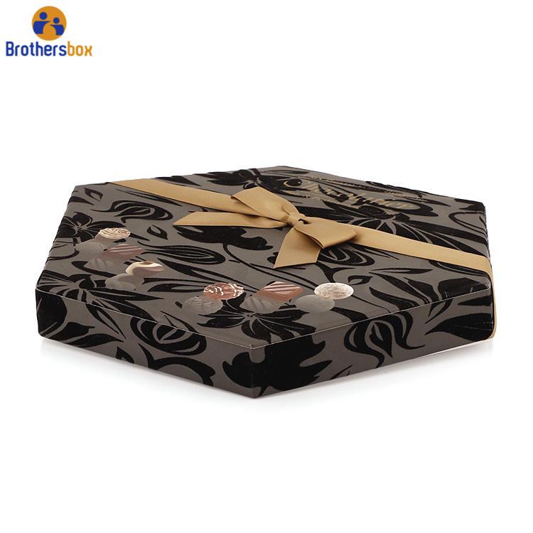Custom Hexagon Chocolate Gift Box with Ribbon factory