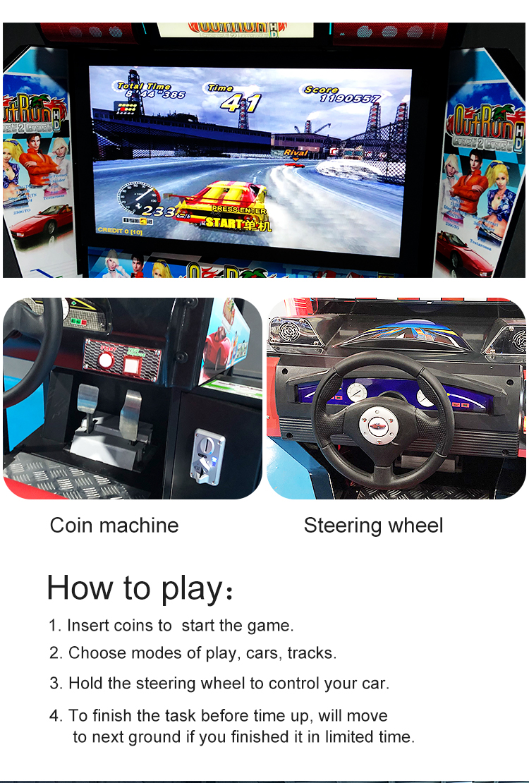 Luxury 32 Hd Outrun Arcade Game Machine Fantastic Racing Game Arcade Games Simulator details