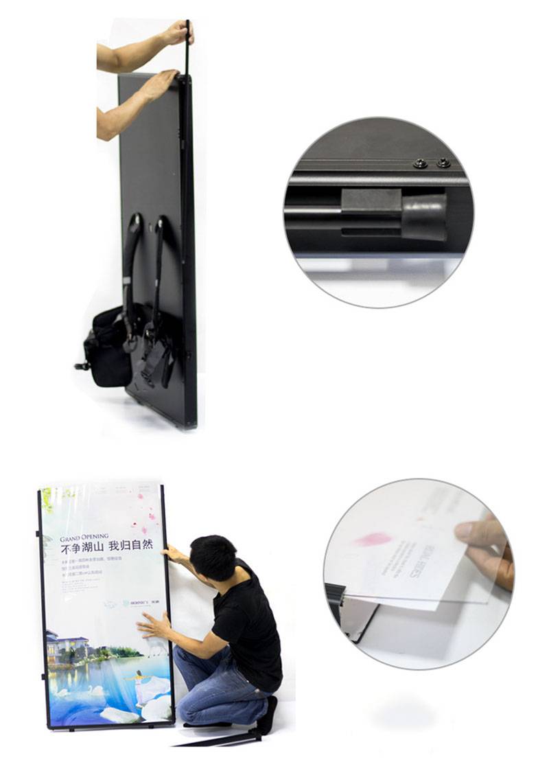 High quality LED backpack light box with battery portable walking billboard manufacture