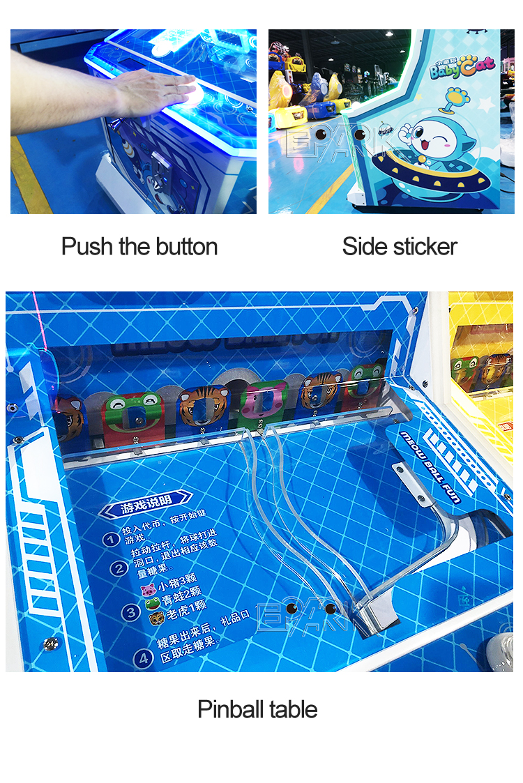 Children Candy Pinball Machine Kids Capsules Toy Vending Machine Coin Operated Arcade Pinball Game Machine supplier