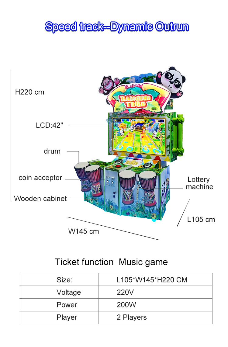 Entertainment Equipment Children's Amusement Park Drummer Arcade Beat Drum Video Game Machine details