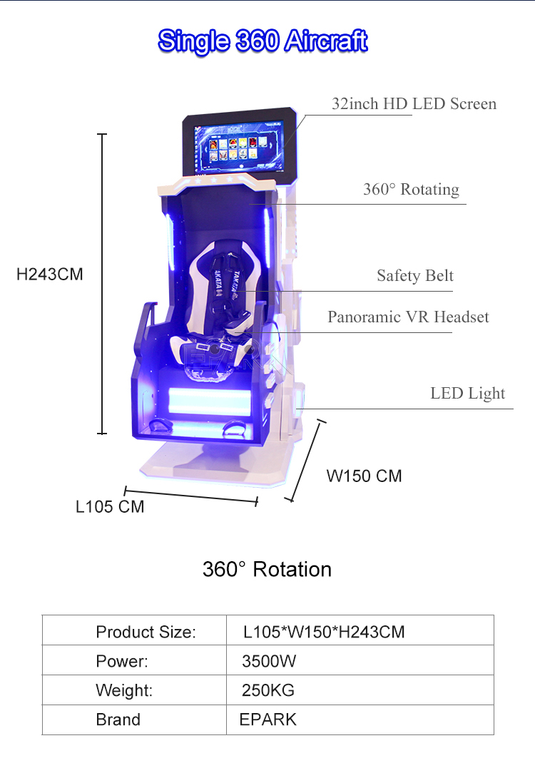 360 Degree 9D VR Motion Chair Virtual Reality 9D Cinema VR  Flying Simulator For VR Zone manufacture