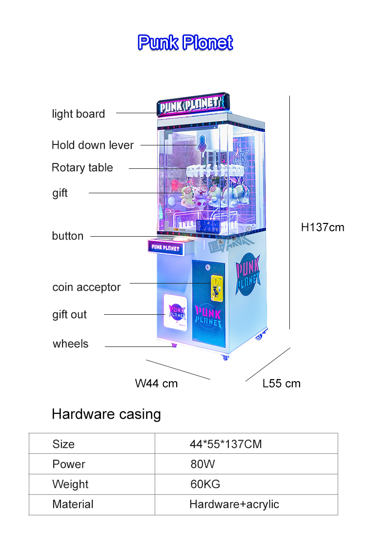 Coin Operated Kid Clip Gift Clamp Prize Claw Toy Vending Machine Snack Machine factory