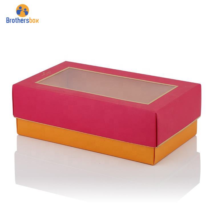 Custom Printed Paper Gift Box with Clear Top / Transparent Lid supplier
