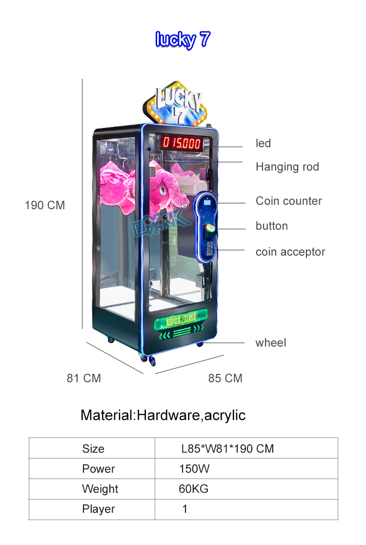 Coin Operated Arcade Plush Toy Vending Machine Cut Prize Game Machine manufacture