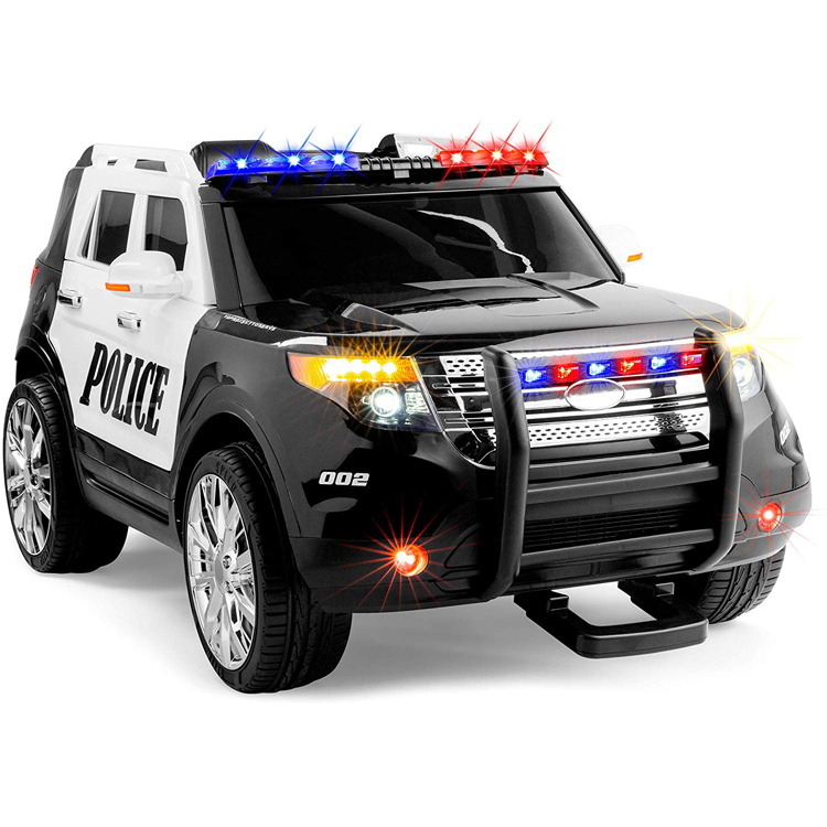 Battery Toys New Police Electric Kids 12V Electric Police Ride On SUV Black Children Car manufacture