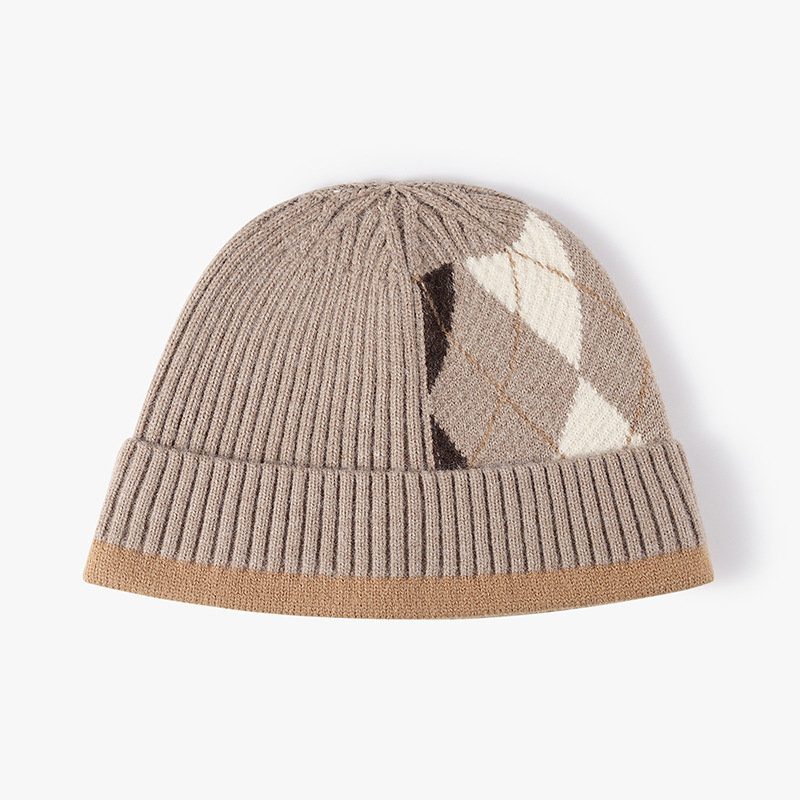 Jacquard beanie knitted hat