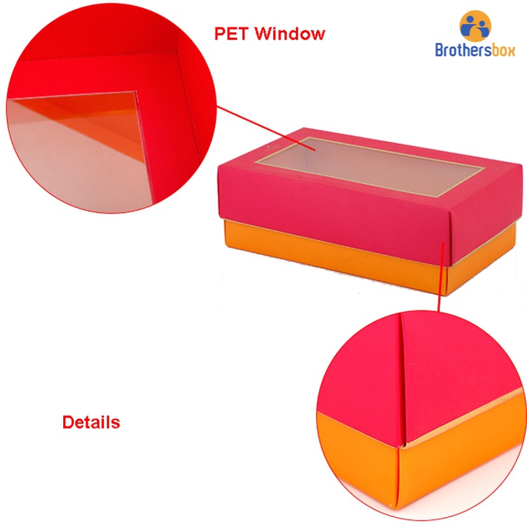 Custom Printed Paper Gift Box with Clear Top / Transparent Lid factory