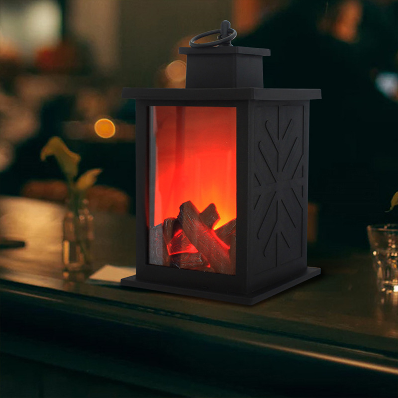 Fireplace Lanterns Decorative Flameless Portable Led Lantern Fireplace Light LED Simulation Log Flame Effect details