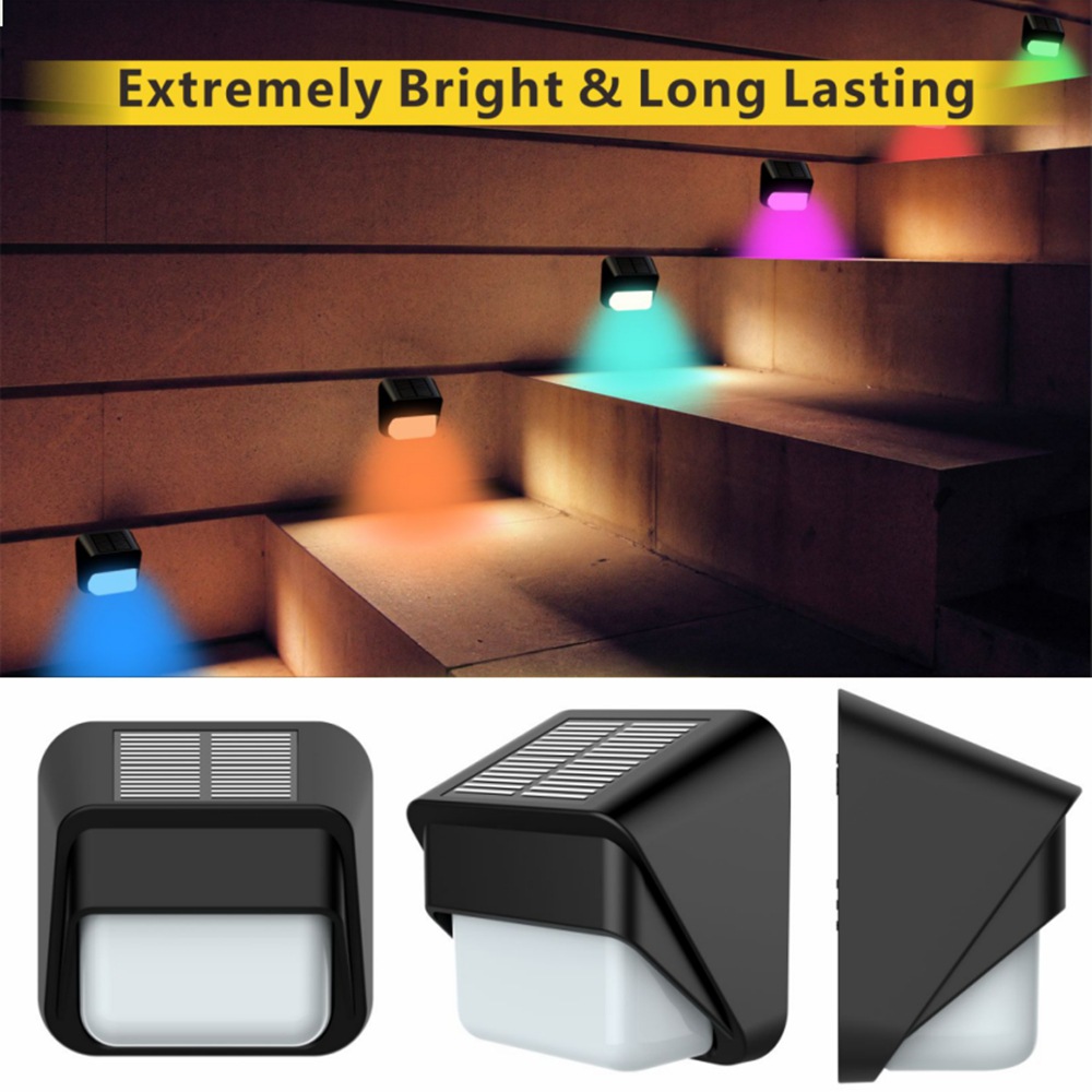 Solar outdoor courtyard light household garden layout waterproof staircase wall light railing decoration step light supplier