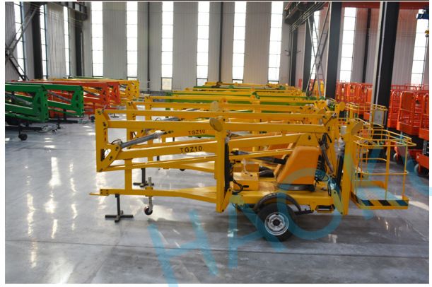 18m Tow Behind Trailer Mounted Boom Lift Telescopic Spider Man Lift for Construction and Maintenance manufacture