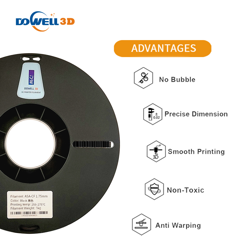 DOWELL3D ABS Carbon Fiber Filament High-rigidity 3d printing material 1.75mm 5kg/roll for 3D Printer Machine