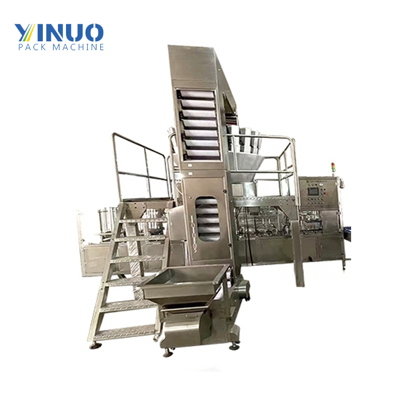 LG-DC700 Automatic Multihead Weigher Oatmeal Granule Chips Cup Tray Filling Sealing Capping Machine